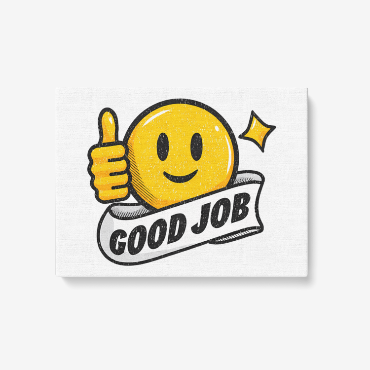Motivational Good Job Emoji-Canvas Wall Art for Living Room