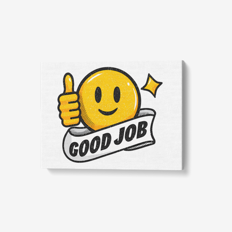 Motivational Good Job Emoji-Canvas Wall Art for Living Room