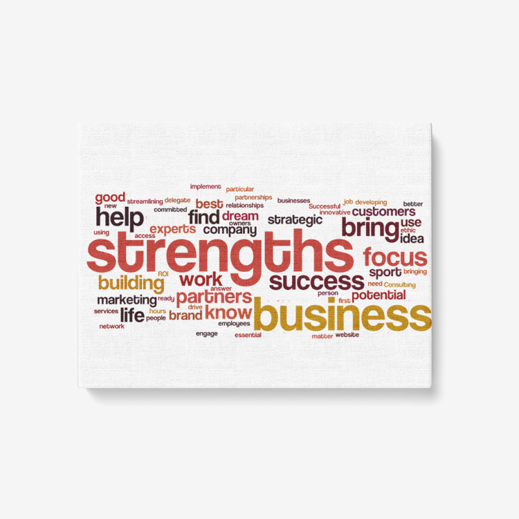 Business Keywords Word Cloud-Canvas Wall Art for Living Room