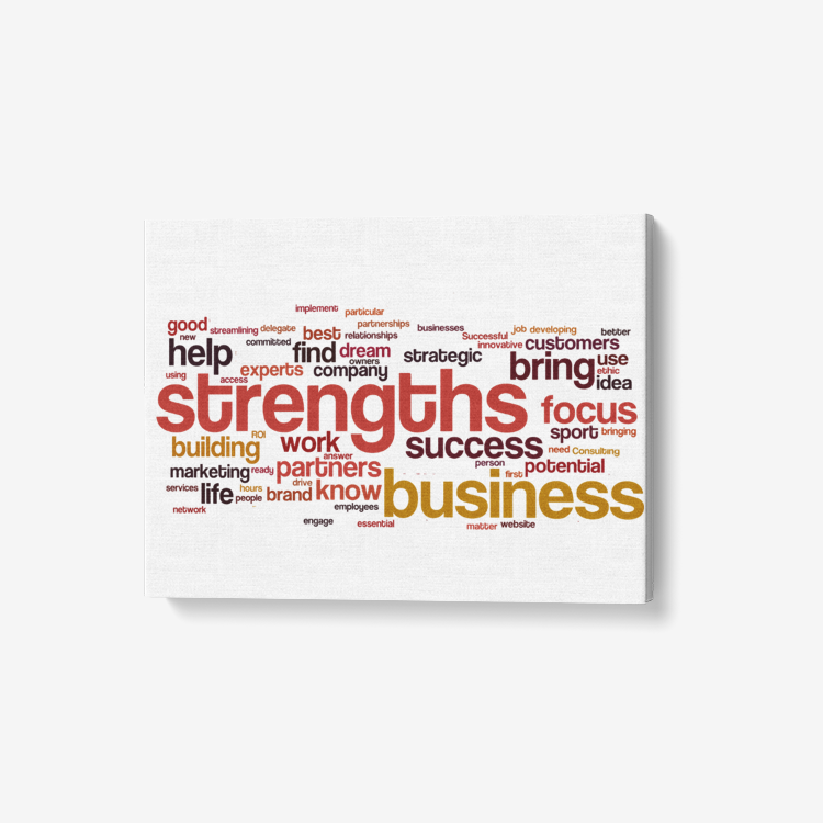 Business Keywords Word Cloud-Canvas Wall Art for Living Room